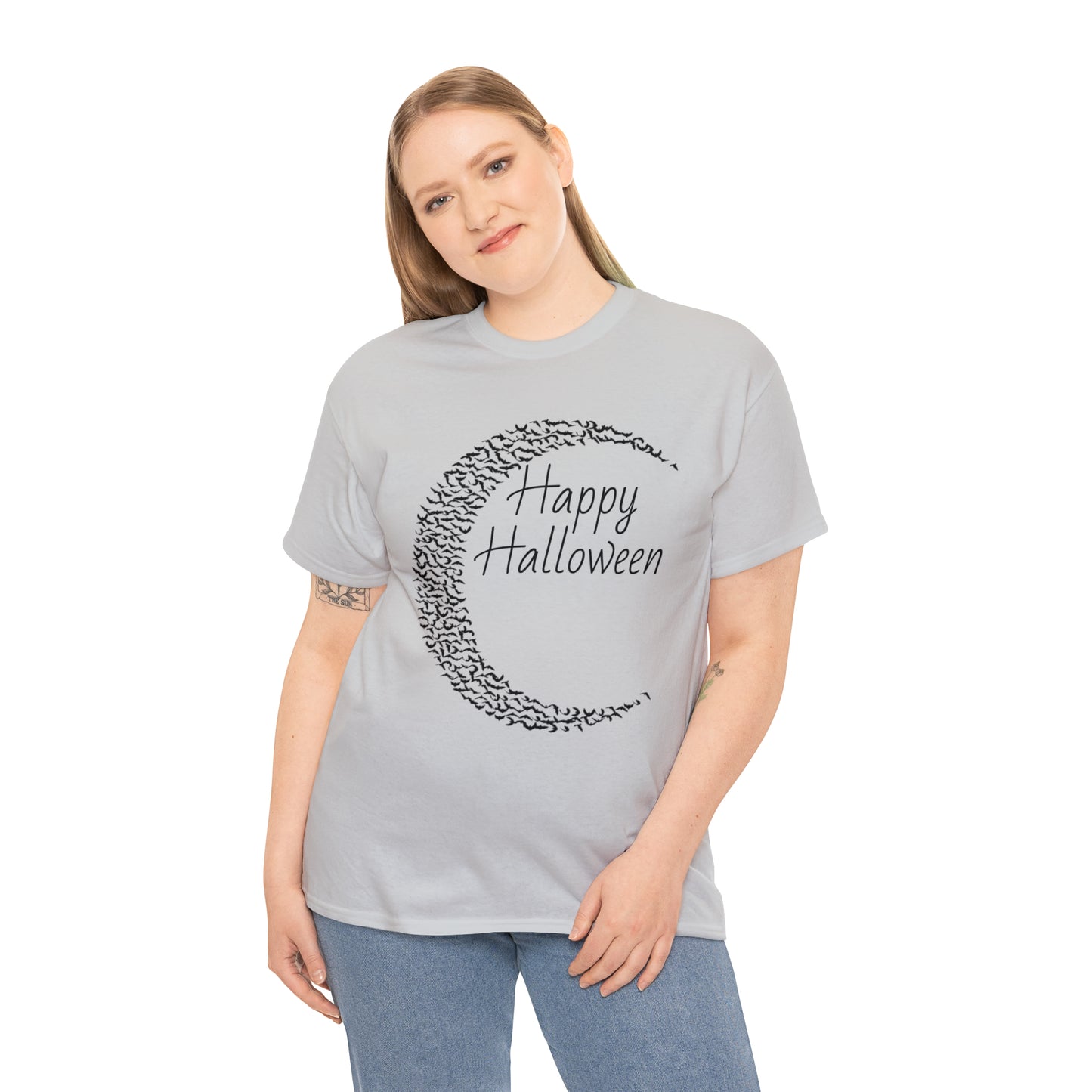 Halloween Moon Bats - Unisex Heavy Cotton Tee