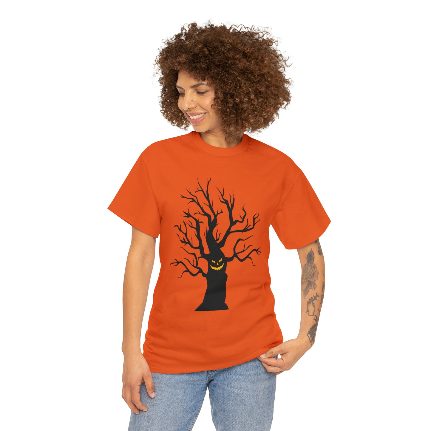 Halloween Scary Tree 03 - Unisex Heavy Cotton Tee