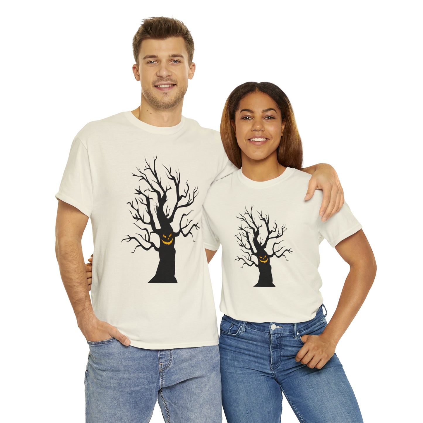 Halloween Scary Tree 03 - Unisex Heavy Cotton Tee