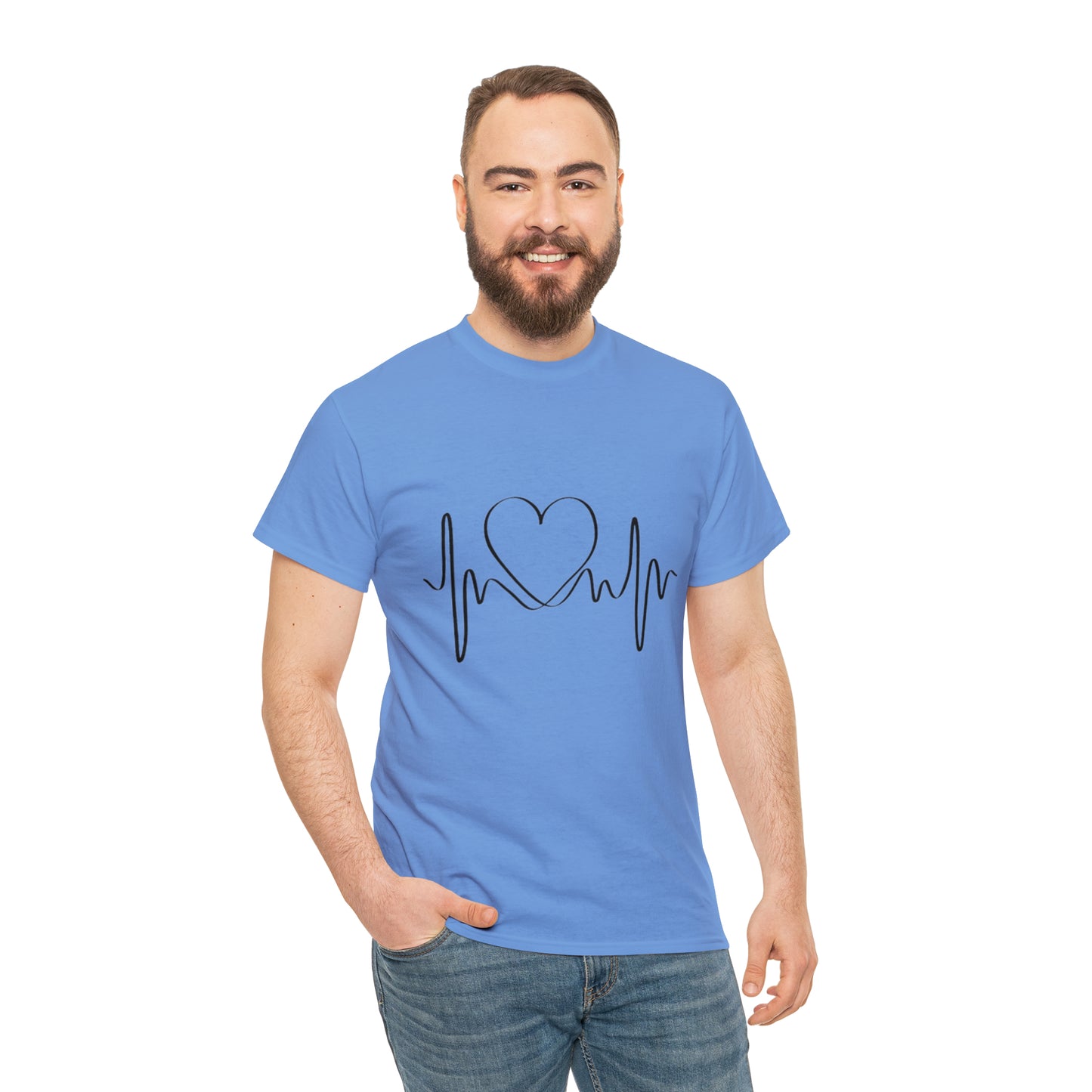 Halloween Scary Heart lines - Unisex Heavy Cotton Tee