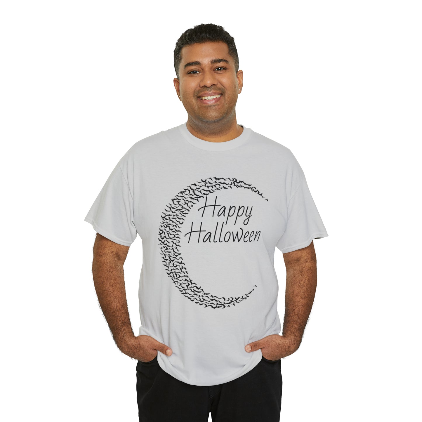 Halloween Moon Bats - Unisex Heavy Cotton Tee