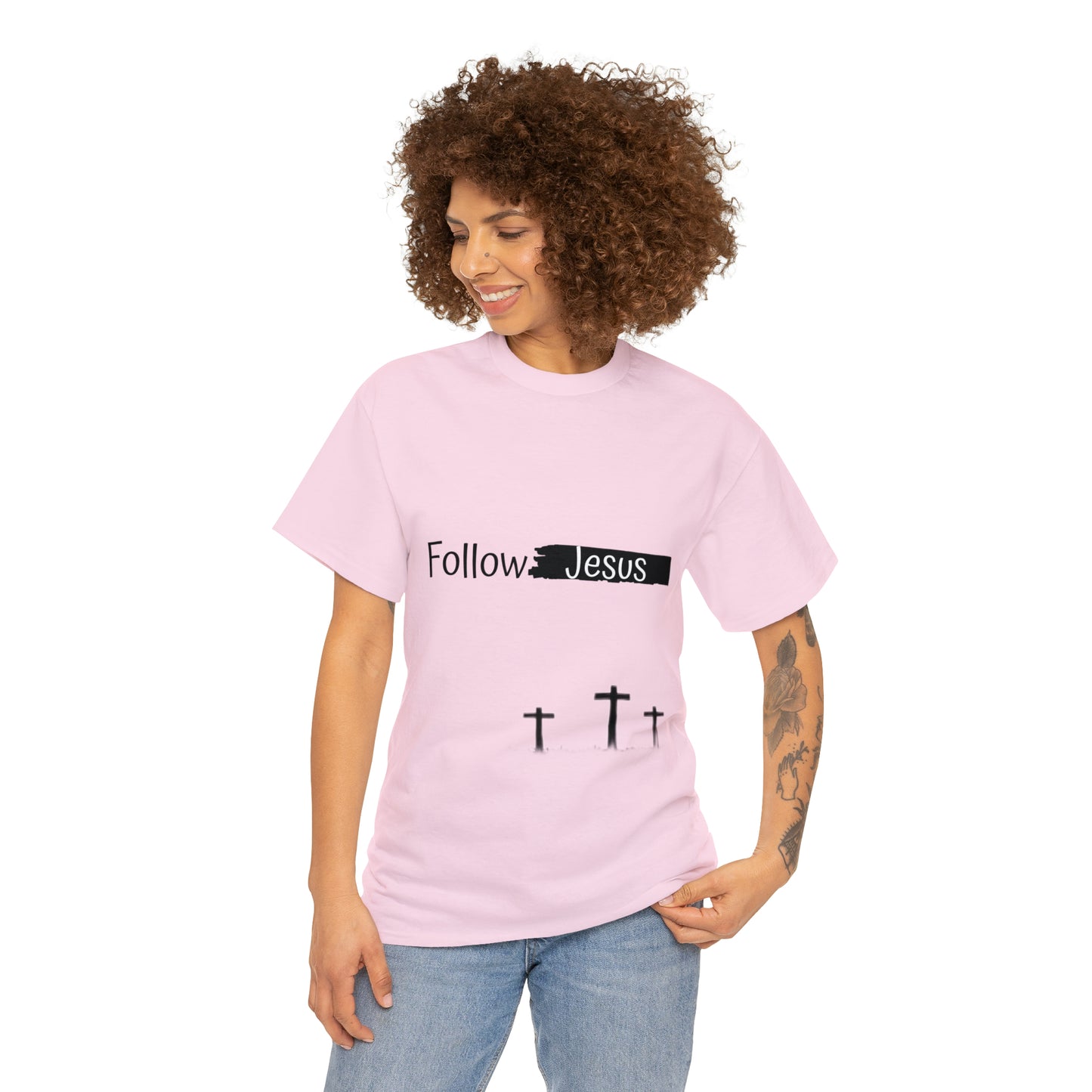 Follow Jesus01 Christian tshirt - Unisex Heavy Cotton Tee