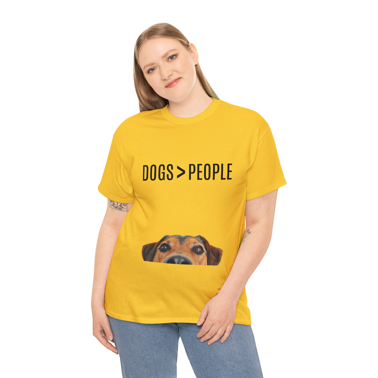 Dogs>People - Unisex Heavy Cotton Tee
