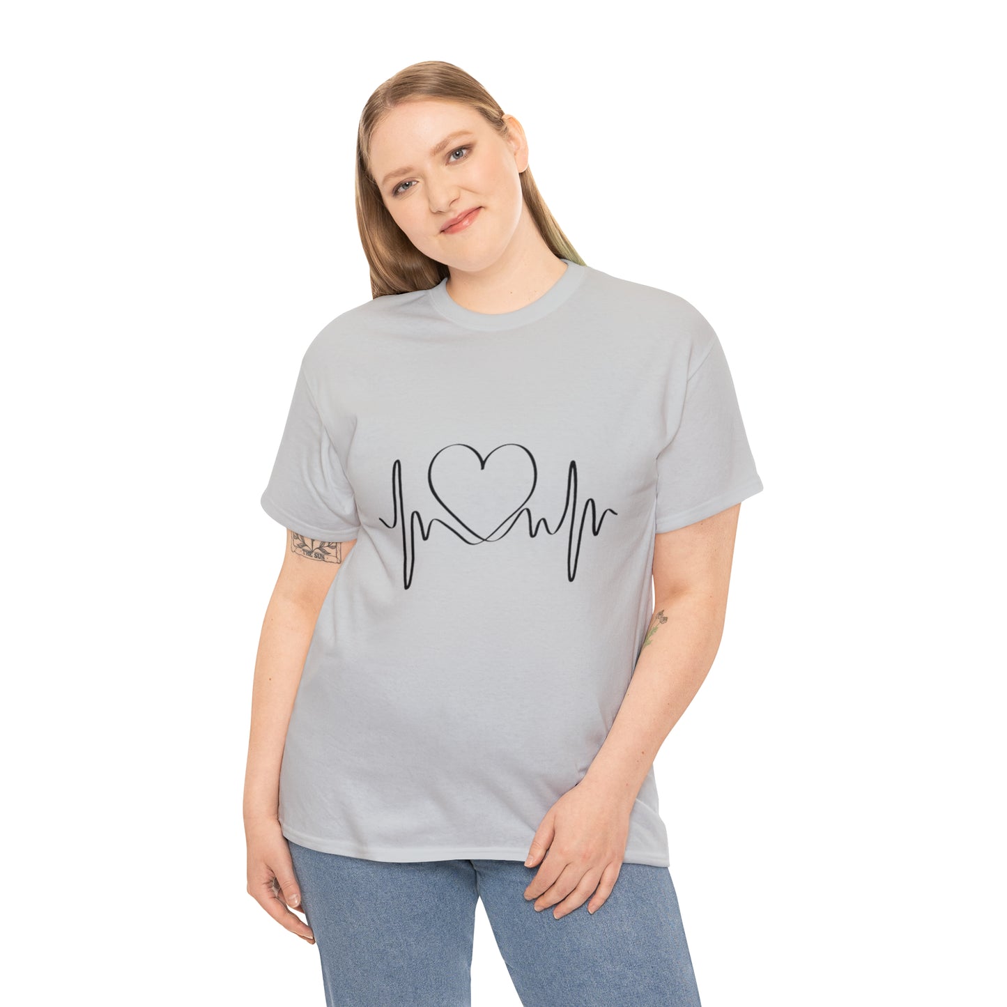 Halloween Scary Heart lines - Unisex Heavy Cotton Tee