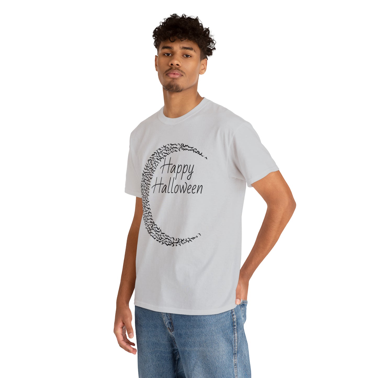 Halloween Moon Bats - Unisex Heavy Cotton Tee