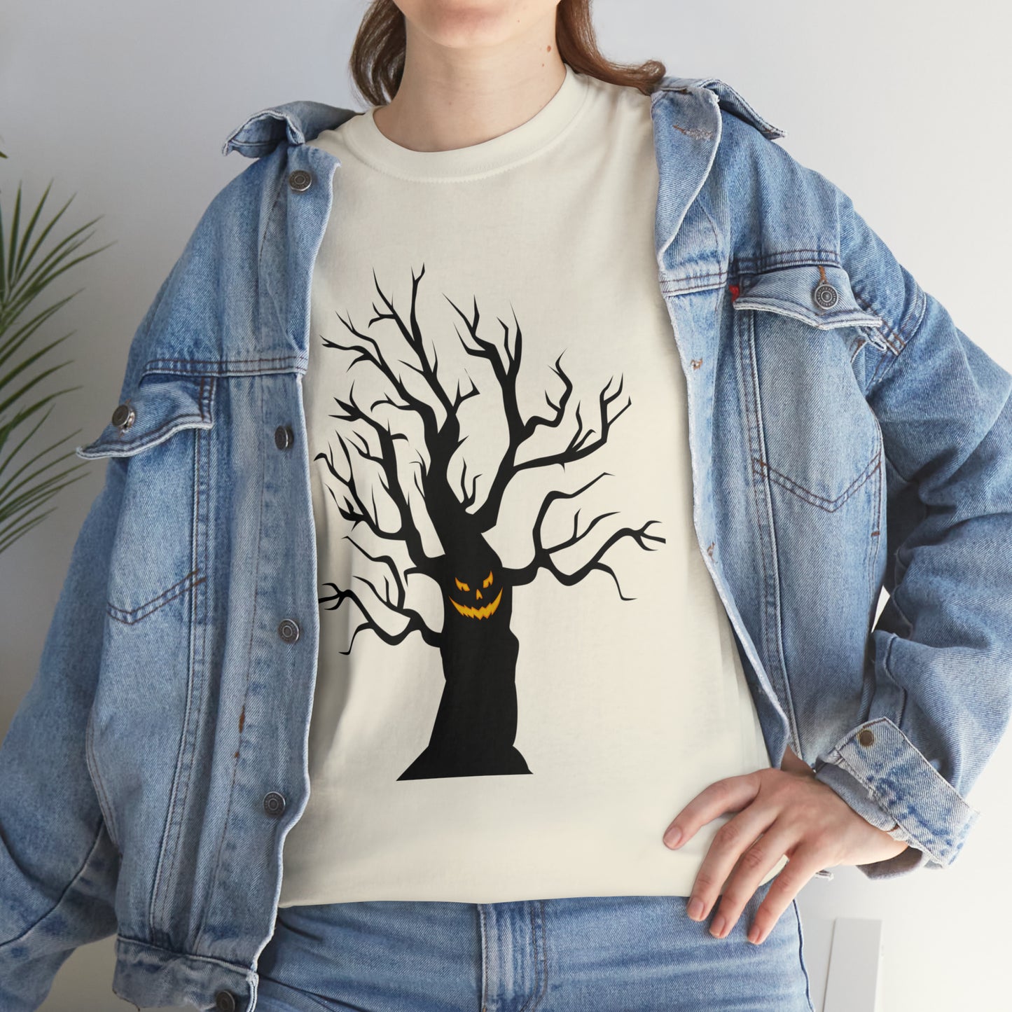Halloween Scary Tree 03 - Unisex Heavy Cotton Tee