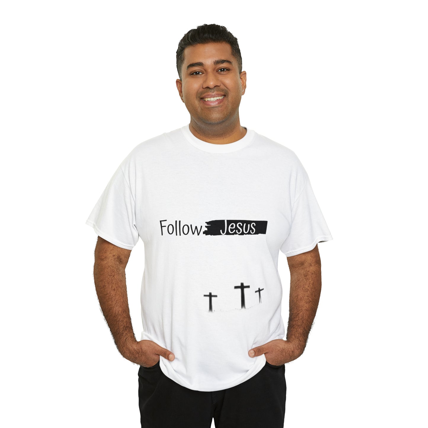 Follow Jesus01 Christian tshirt - Unisex Heavy Cotton Tee