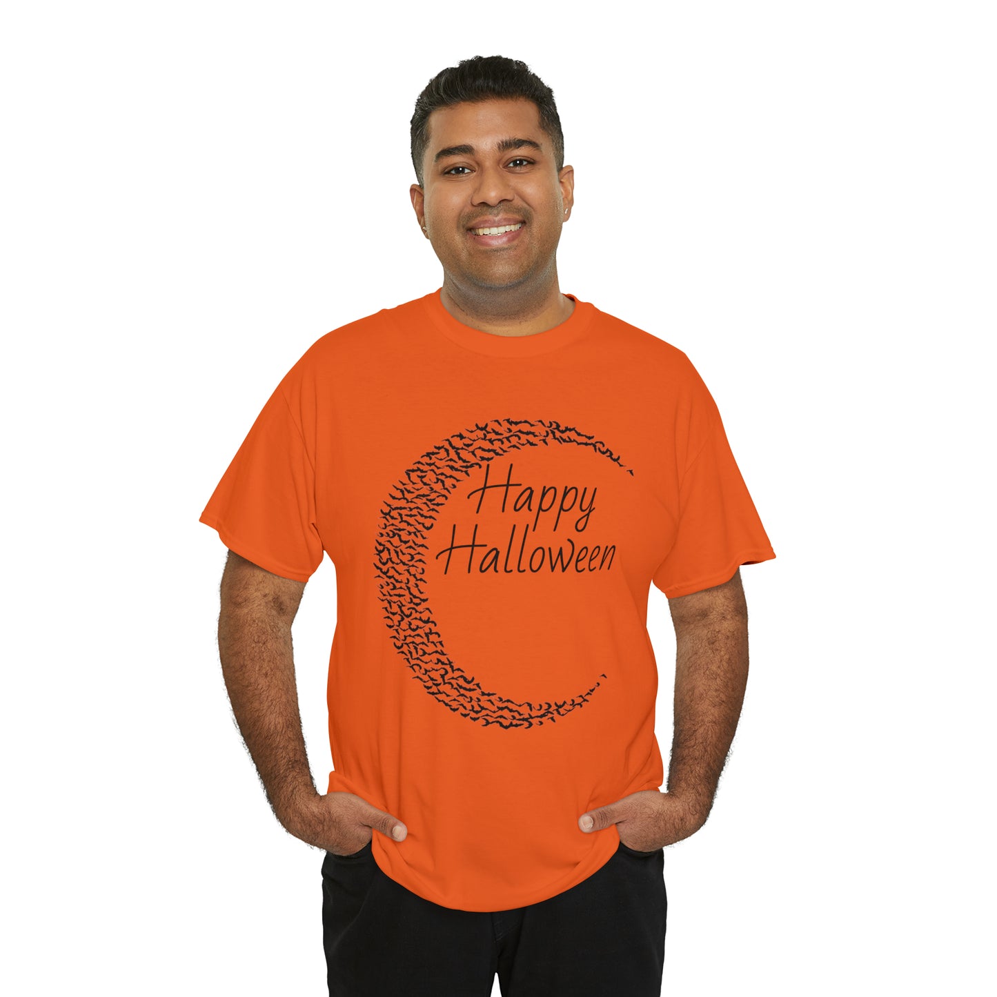 Halloween Moon Bats - Unisex Heavy Cotton Tee