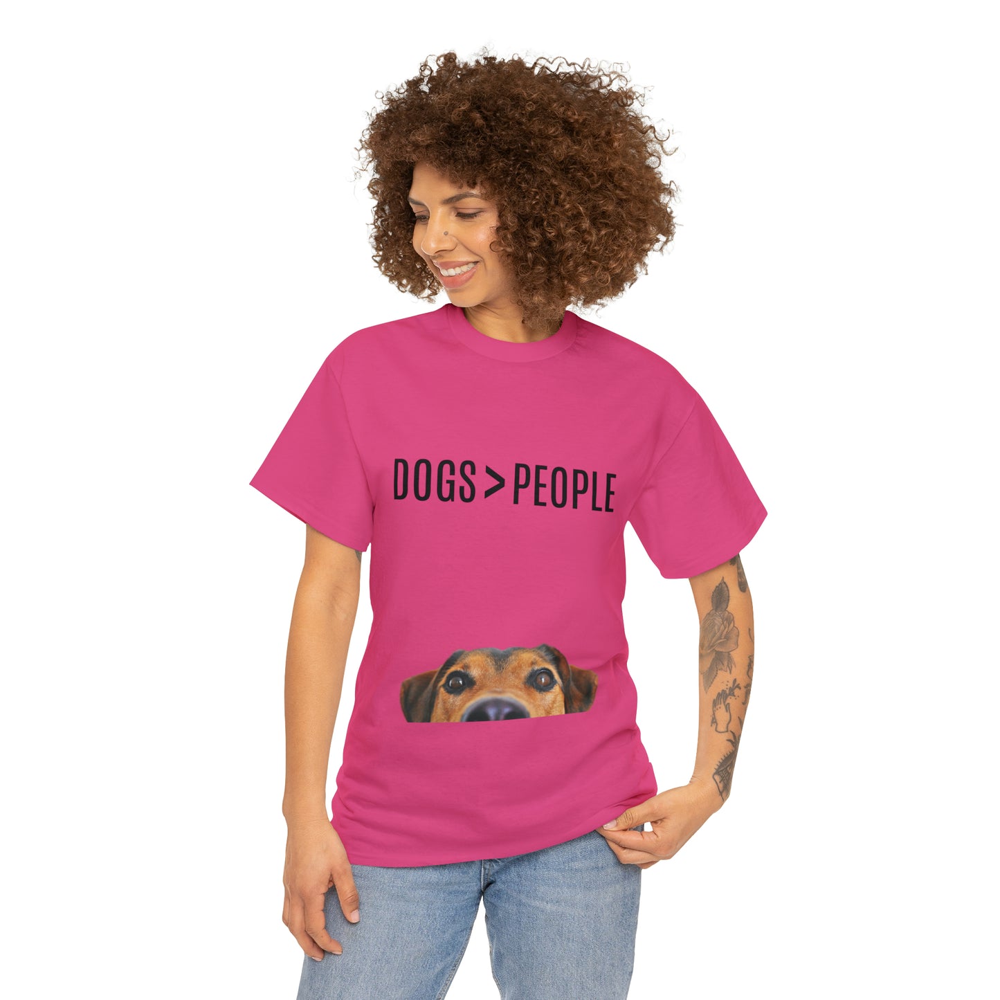 Dogs>People - Unisex Heavy Cotton Tee
