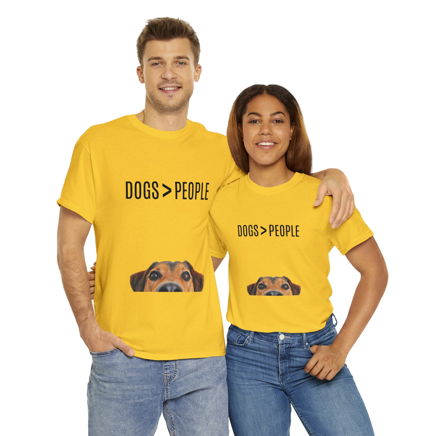 Dogs>People - Unisex Heavy Cotton Tee