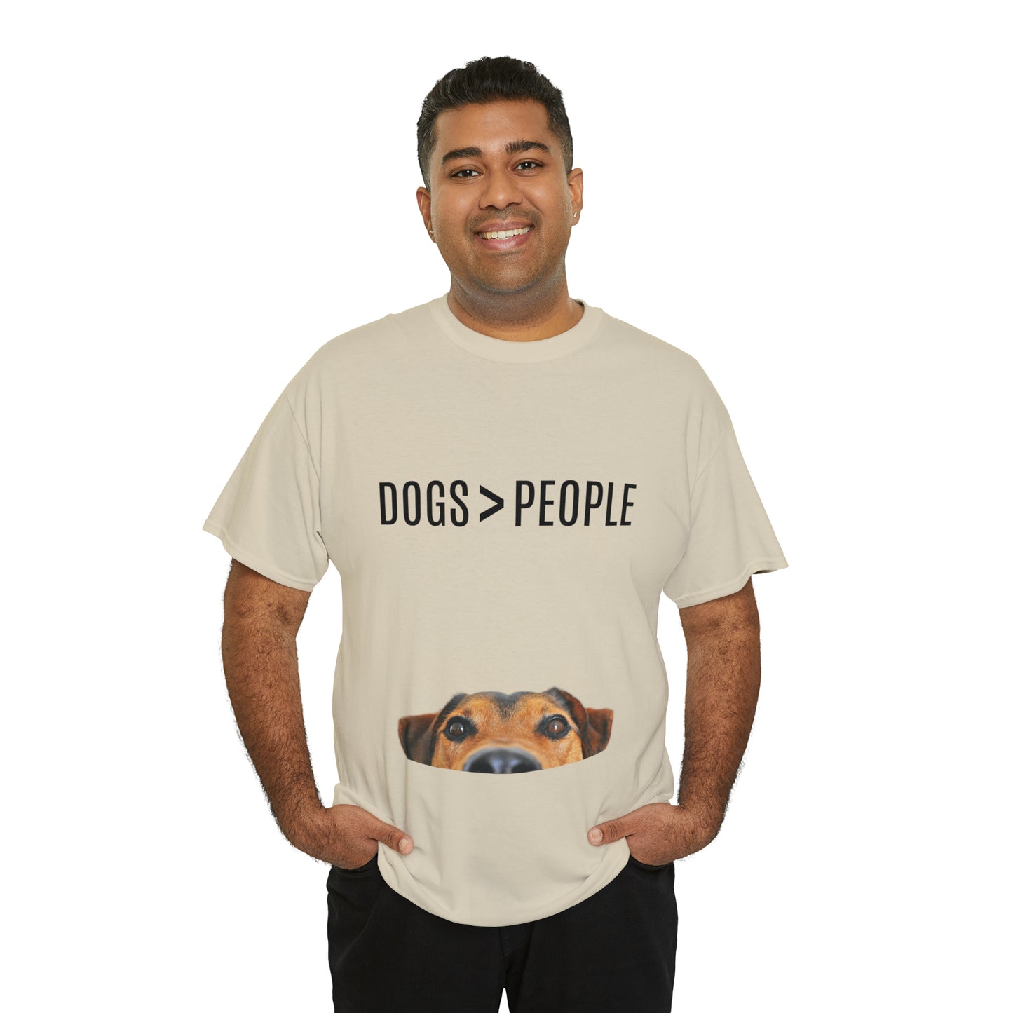Dogs>People - Unisex Heavy Cotton Tee