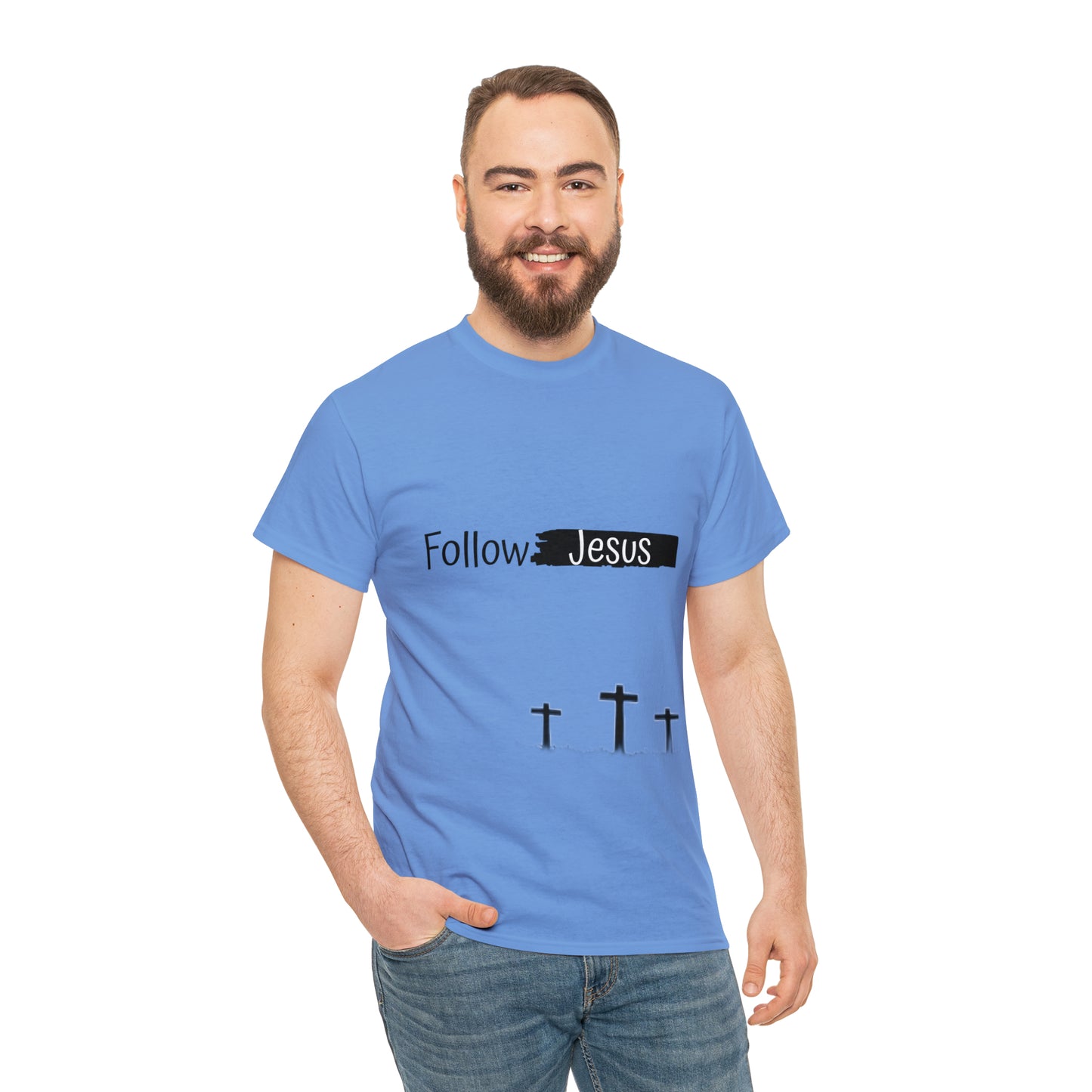 Follow Jesus01 Christian tshirt - Unisex Heavy Cotton Tee