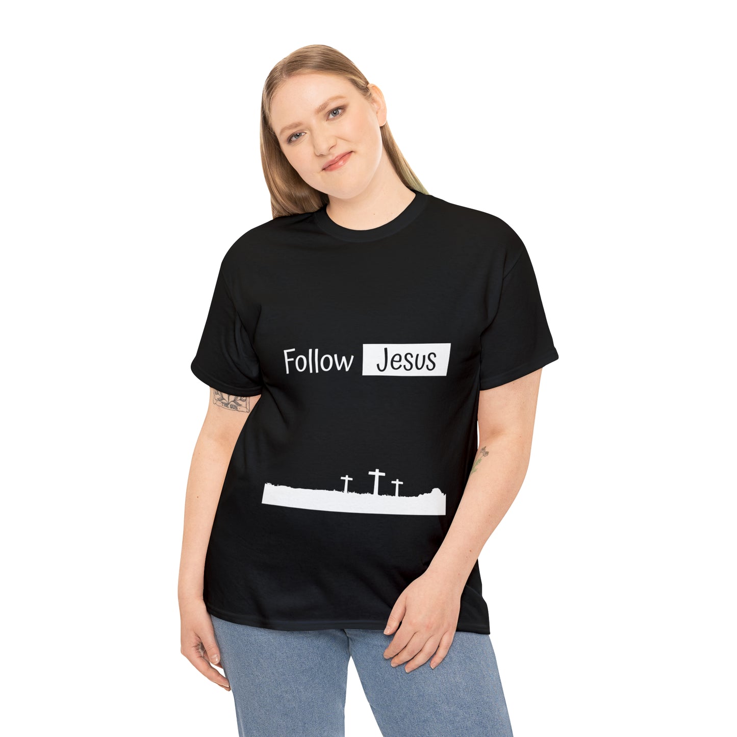 Follow Jesus01 Christian tshirt - Unisex Heavy Cotton Tee