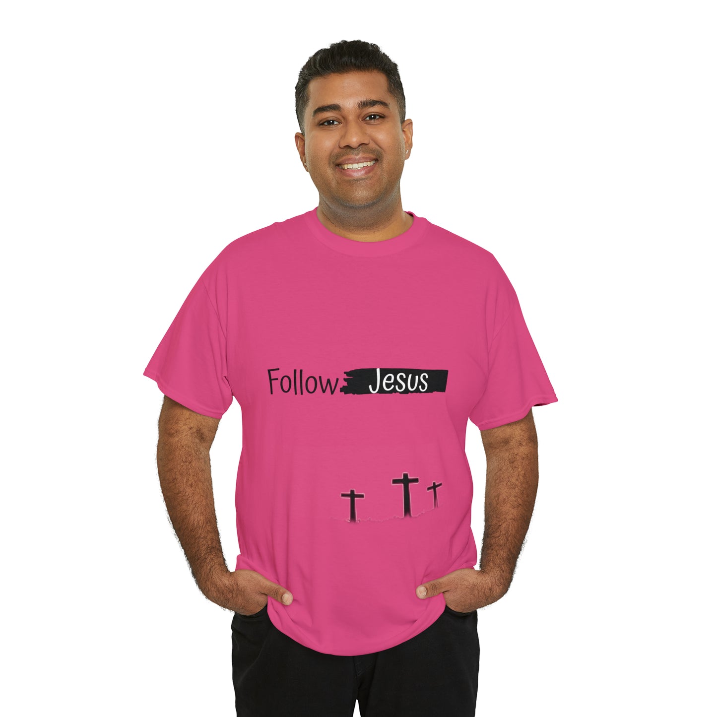 Follow Jesus01 Christian tshirt - Unisex Heavy Cotton Tee