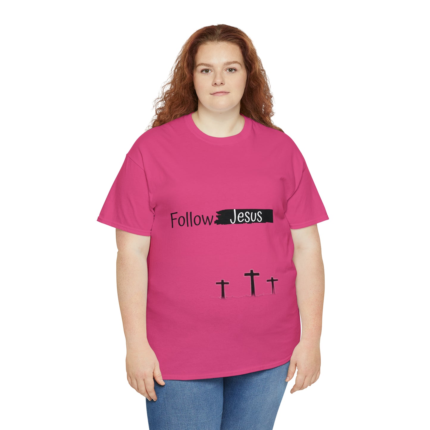 Follow Jesus01 Christian tshirt - Unisex Heavy Cotton Tee