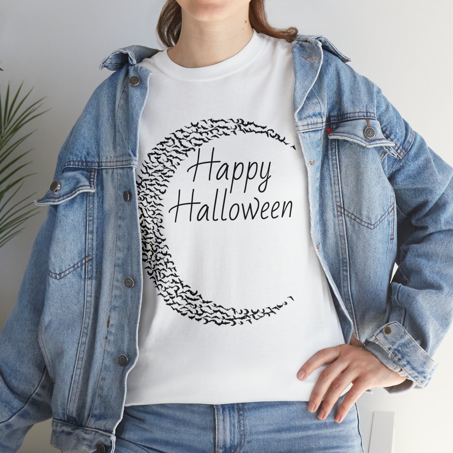 Halloween Moon Bats - Unisex Heavy Cotton Tee