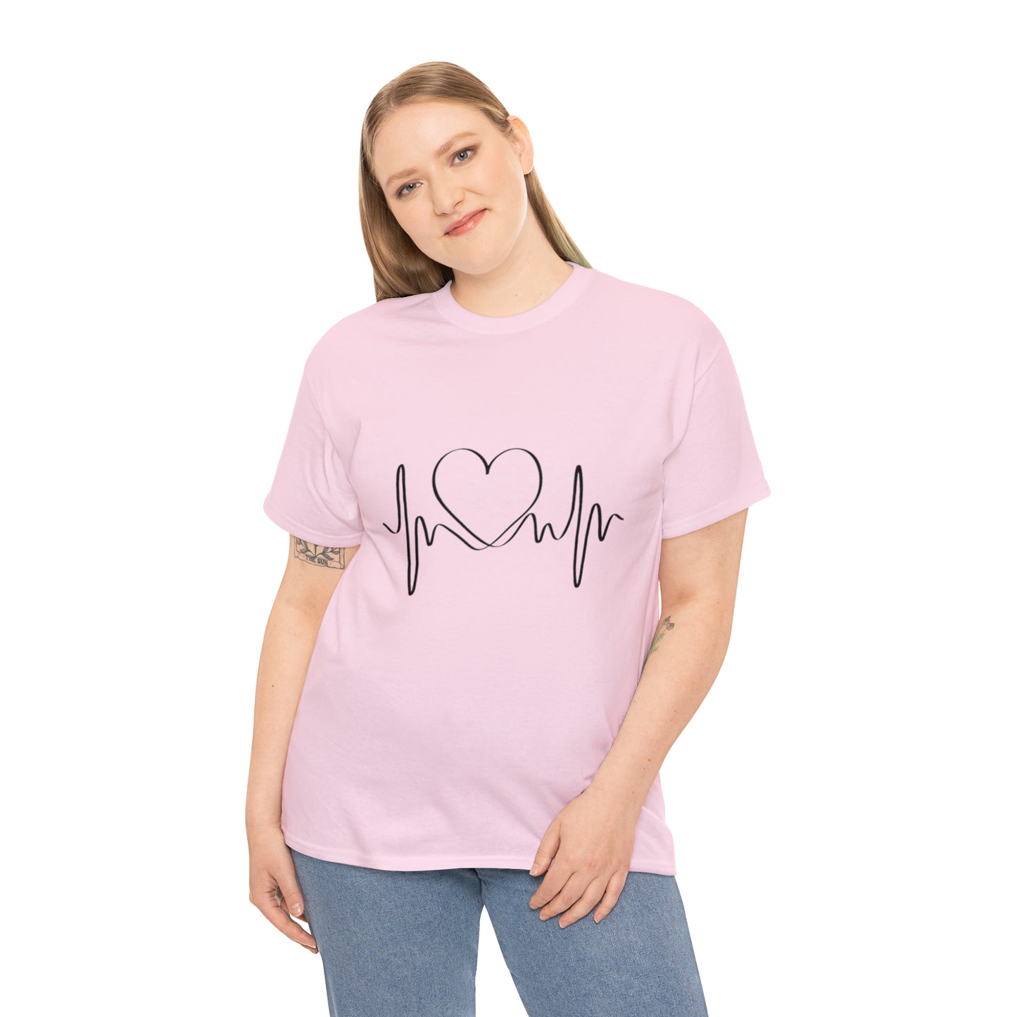 Halloween Scary Heart lines - Unisex Heavy Cotton Tee