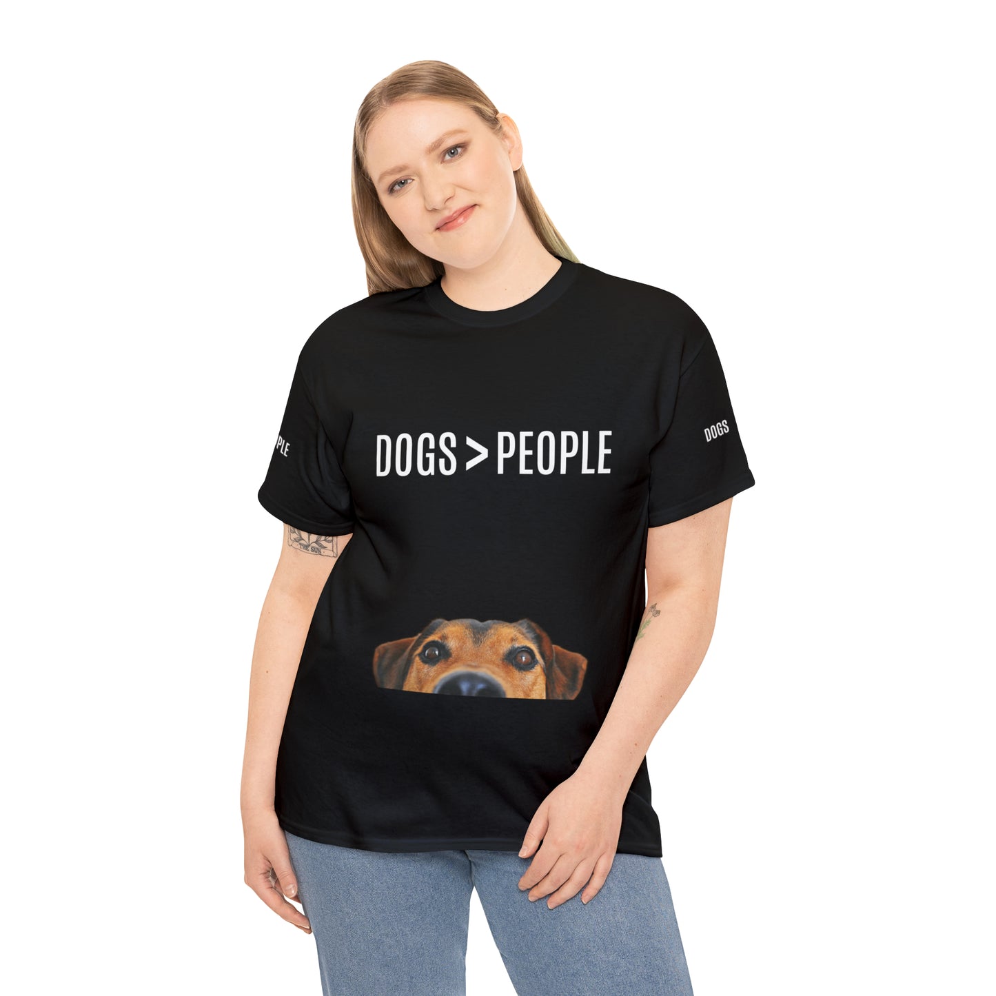 Dogs>People - Unisex Heavy Cotton Tee