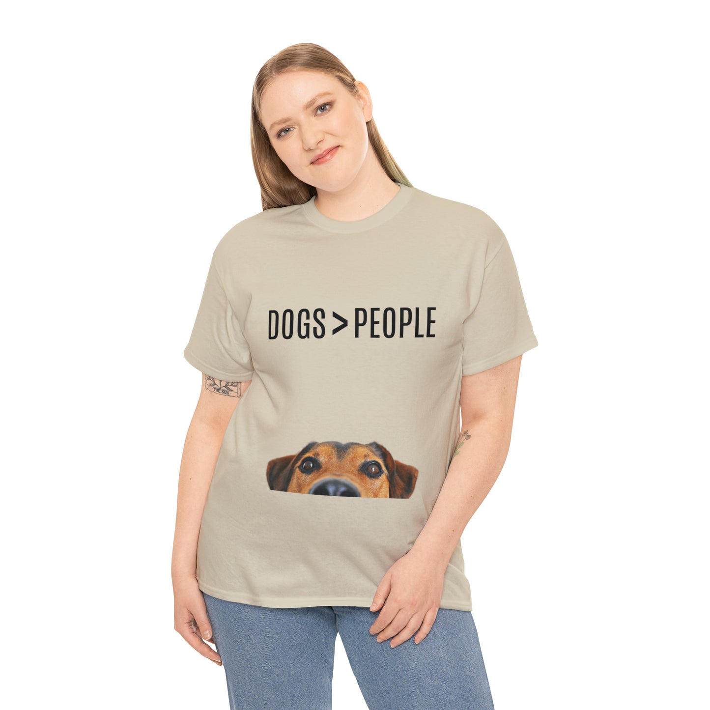 Dogs>People - Unisex Heavy Cotton Tee