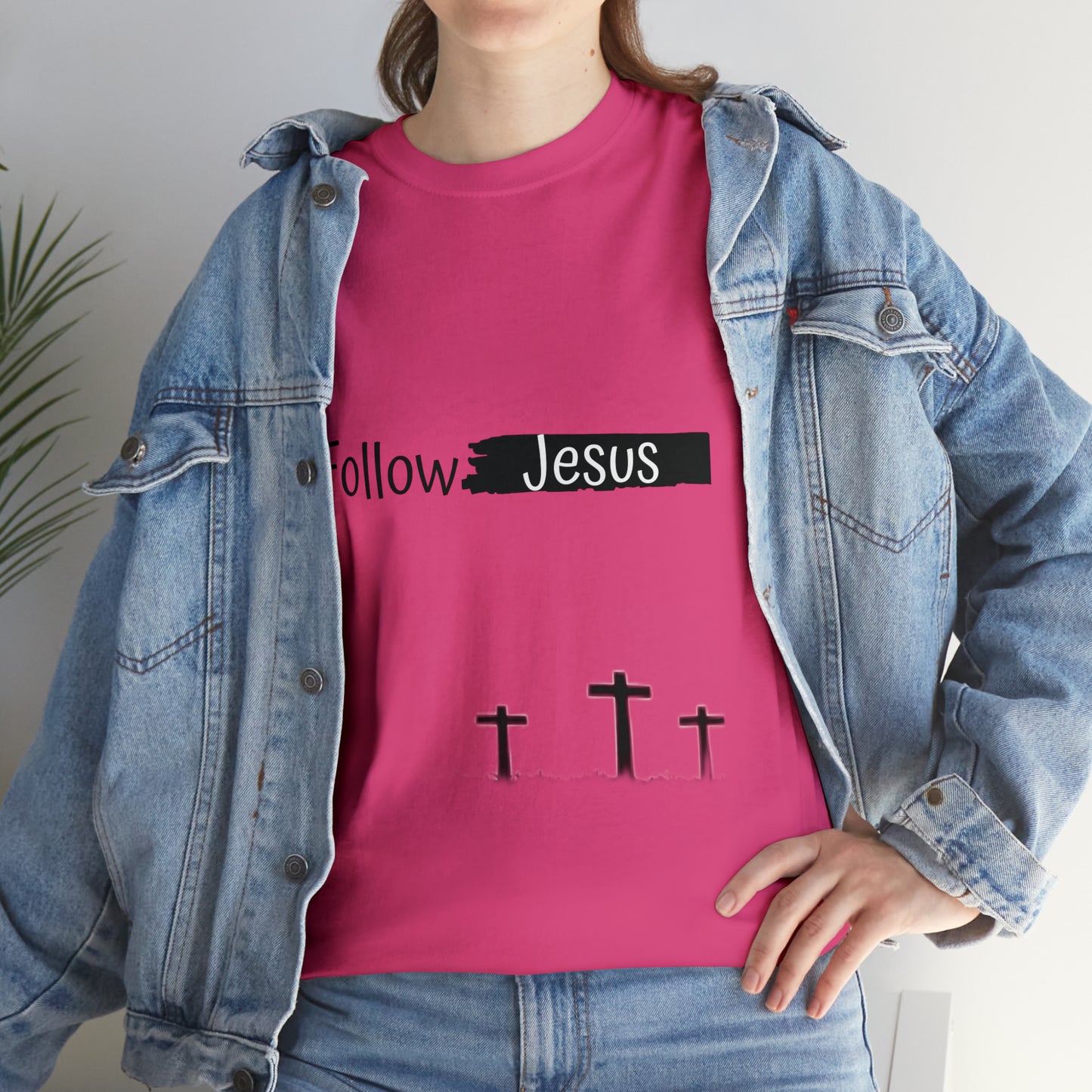 Follow Jesus01 Christian tshirt - Unisex Heavy Cotton Tee
