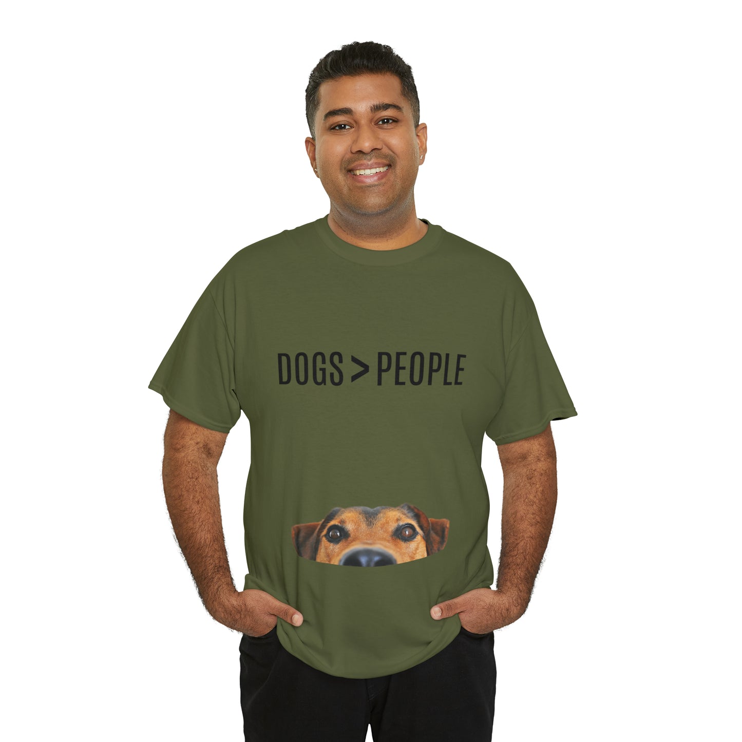 Dogs>People - Unisex Heavy Cotton Tee
