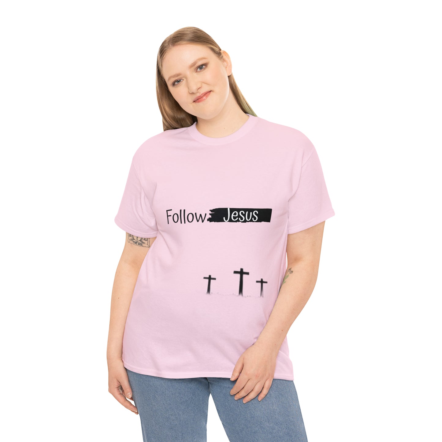 Follow Jesus01 Christian tshirt - Unisex Heavy Cotton Tee