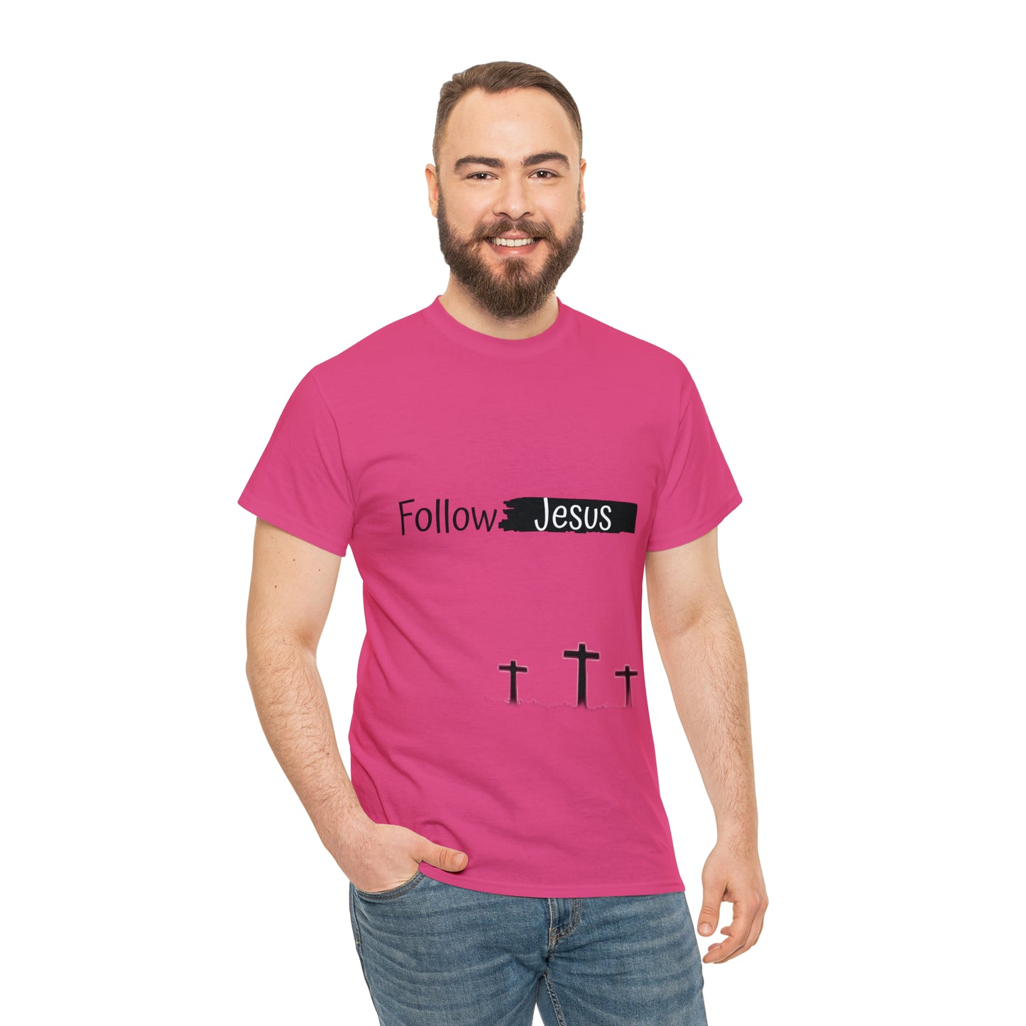 Follow Jesus01 Christian tshirt - Unisex Heavy Cotton Tee