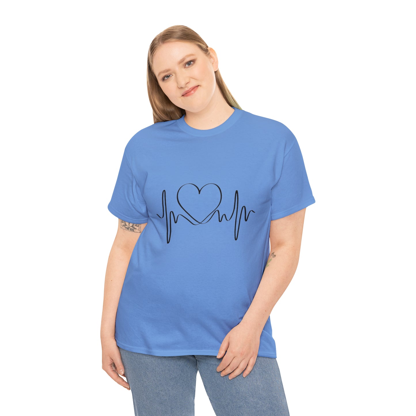 Halloween Scary Heart lines - Unisex Heavy Cotton Tee