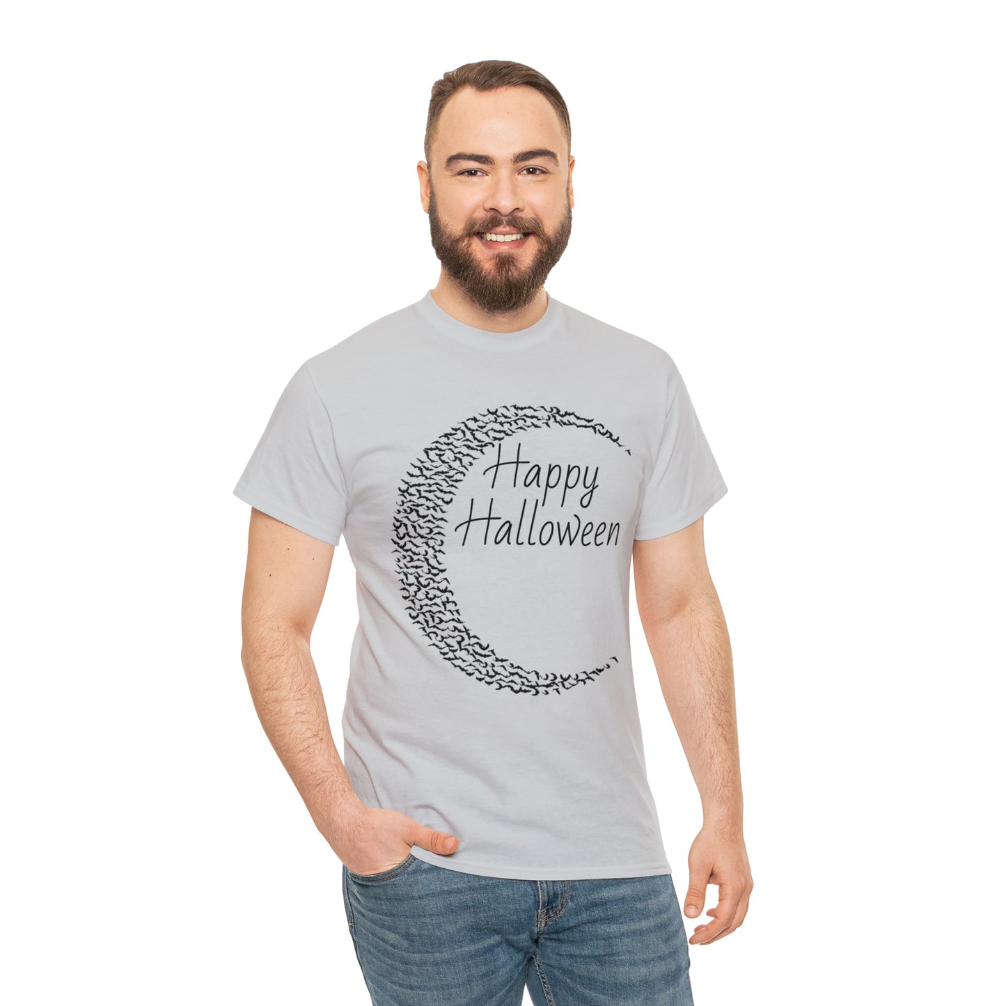 Halloween Moon Bats - Unisex Heavy Cotton Tee