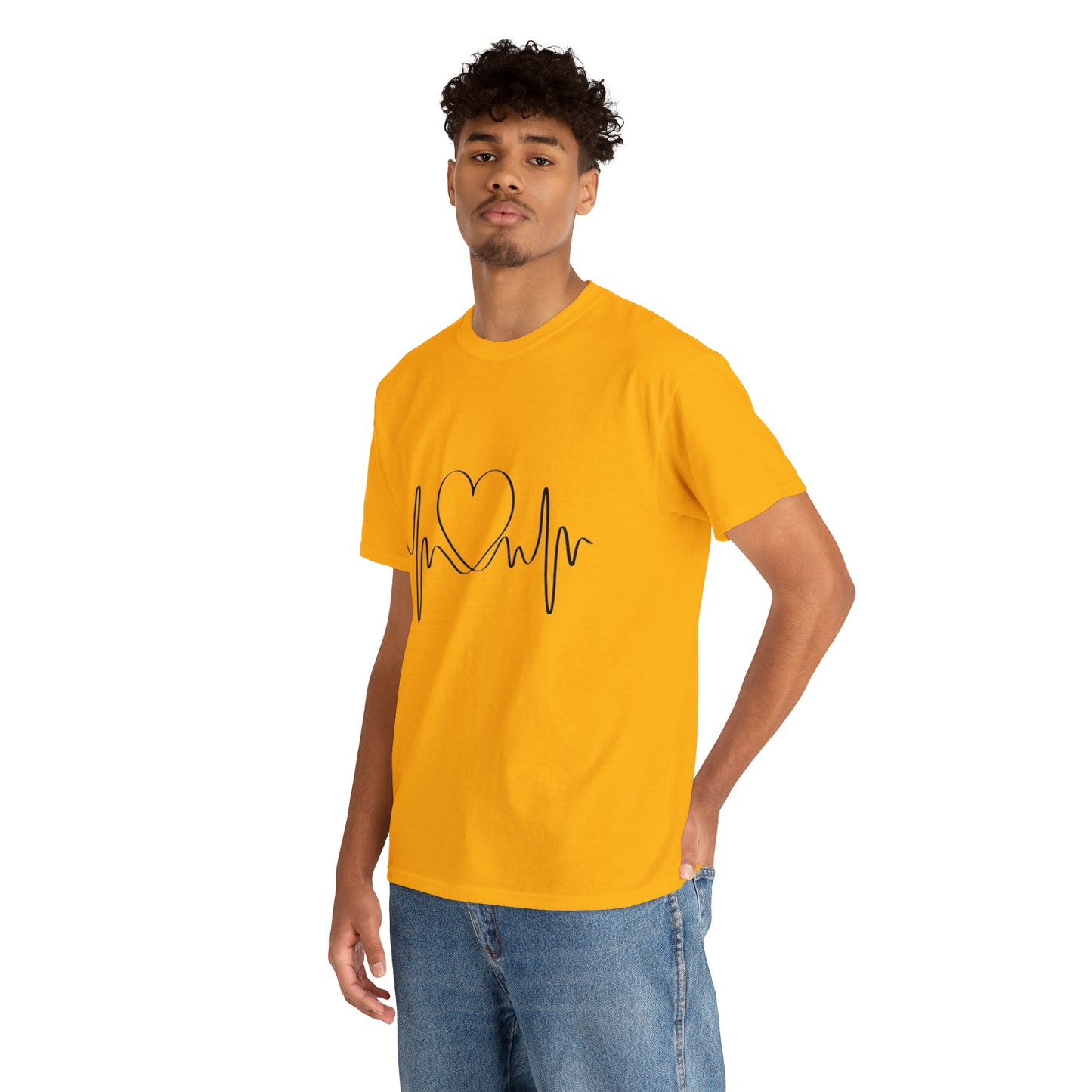 Halloween Scary Heart lines - Unisex Heavy Cotton Tee
