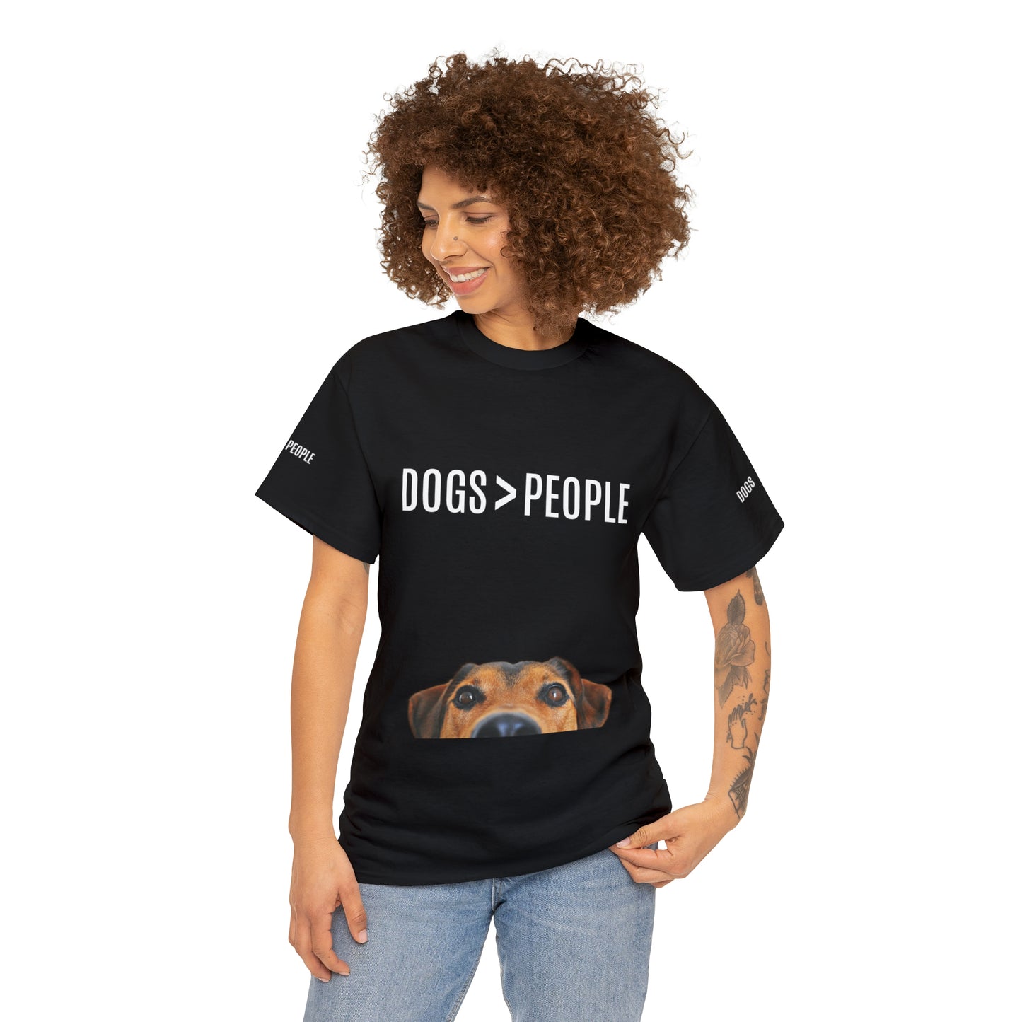 Dogs>People - Unisex Heavy Cotton Tee