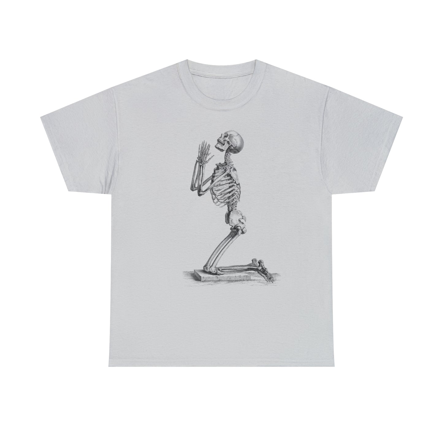 Halloween Praying Skeleton - Unisex Heavy Cotton Tee