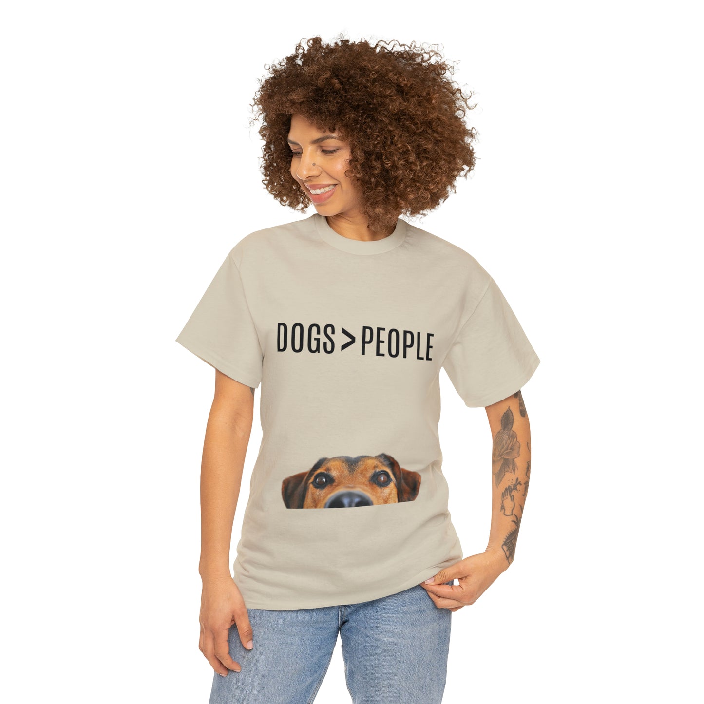 Dogs>People - Unisex Heavy Cotton Tee