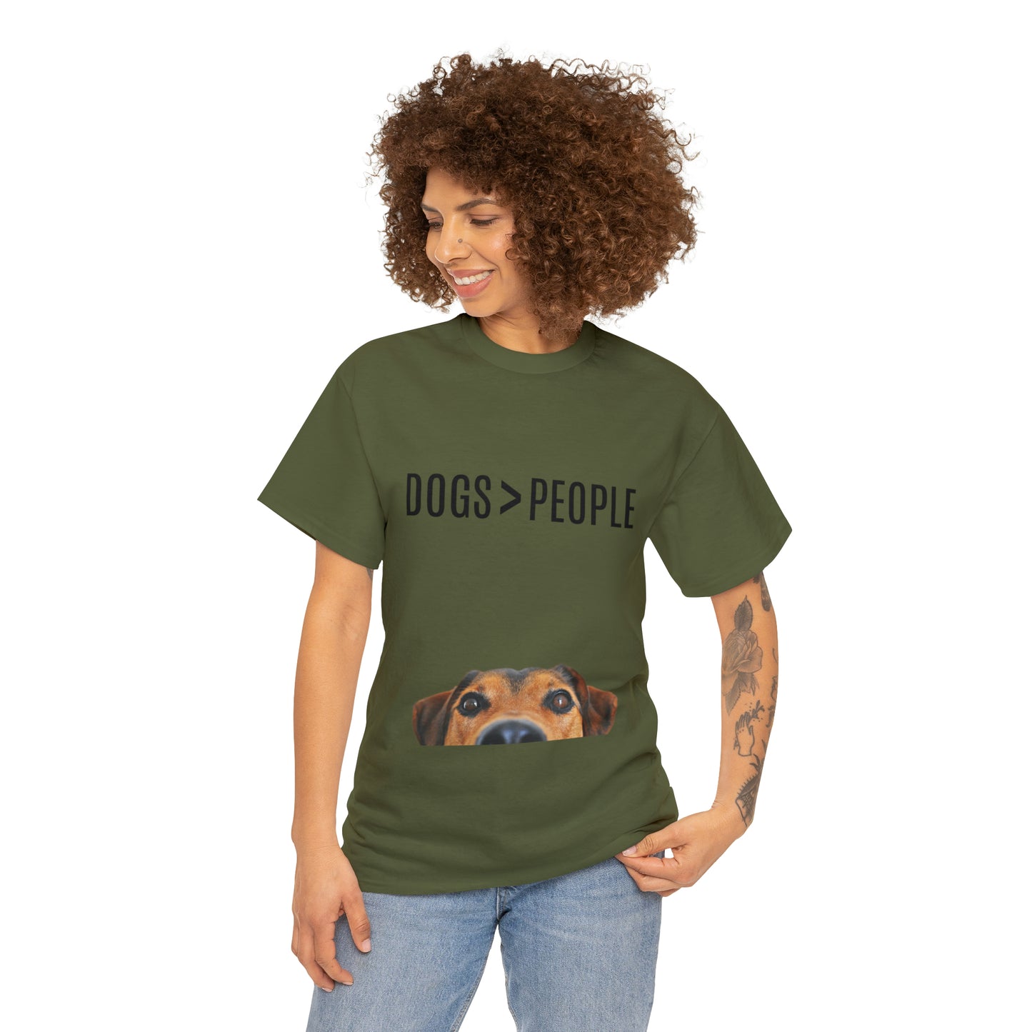 Dogs>People - Unisex Heavy Cotton Tee