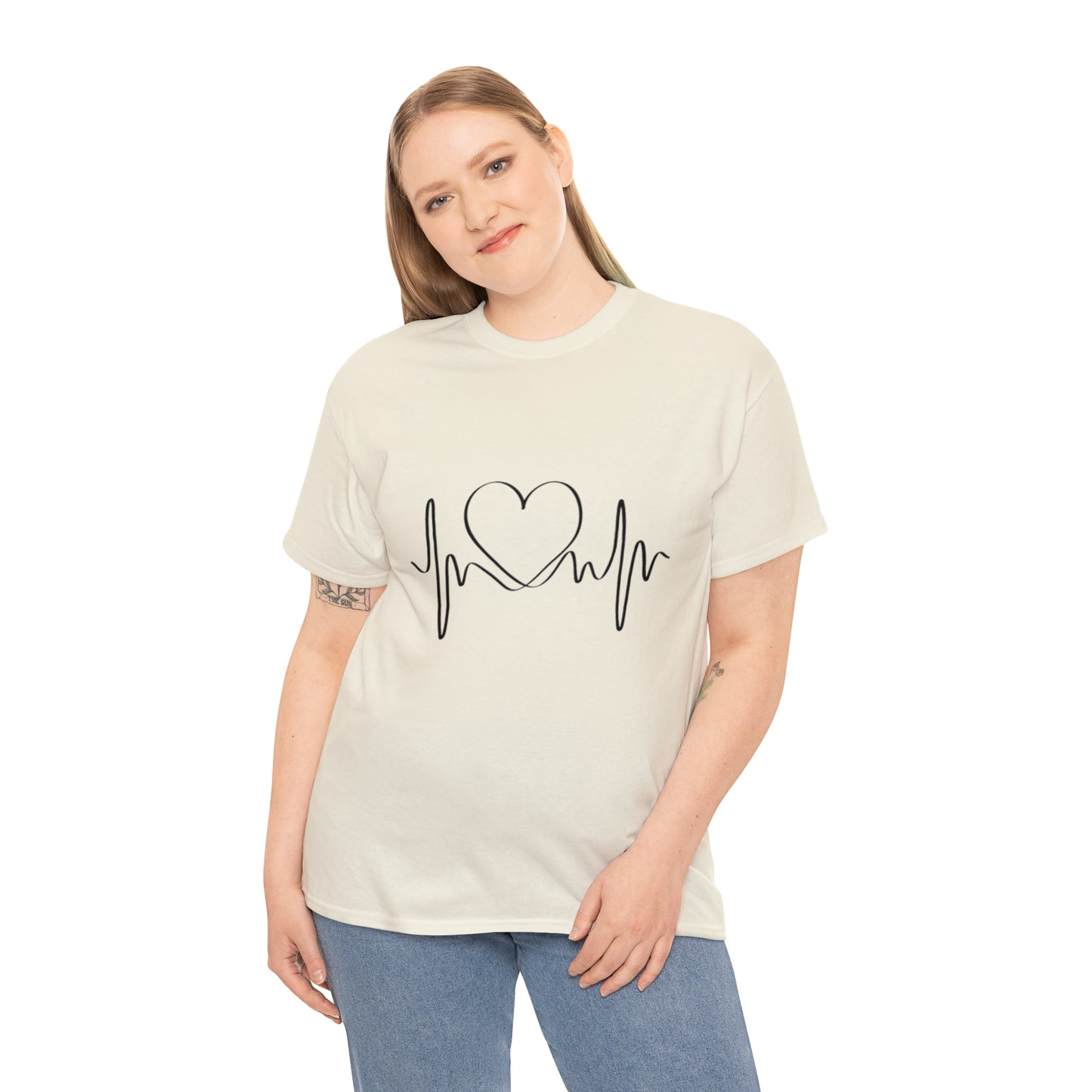 Halloween Scary Heart lines - Unisex Heavy Cotton Tee