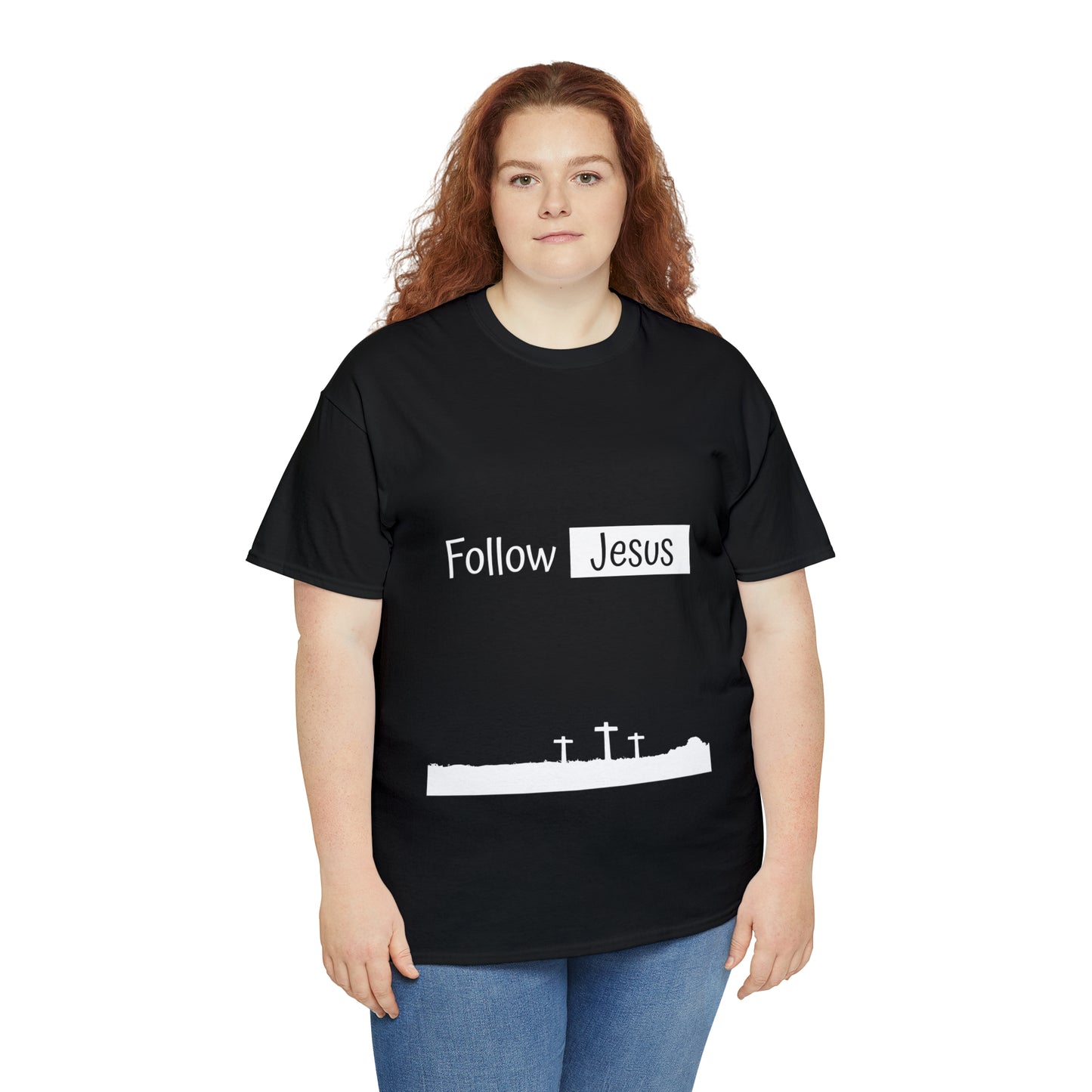 Follow Jesus01 Christian tshirt - Unisex Heavy Cotton Tee