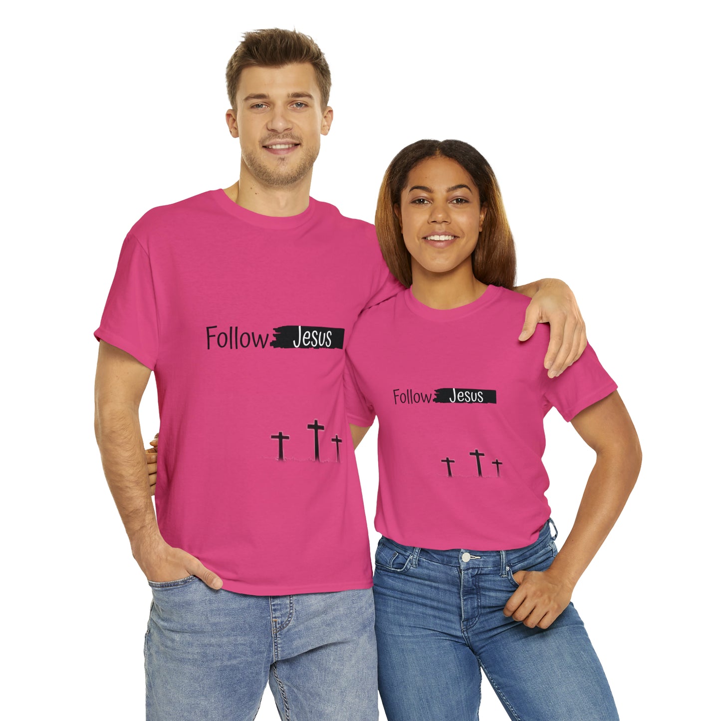 Follow Jesus01 Christian tshirt - Unisex Heavy Cotton Tee