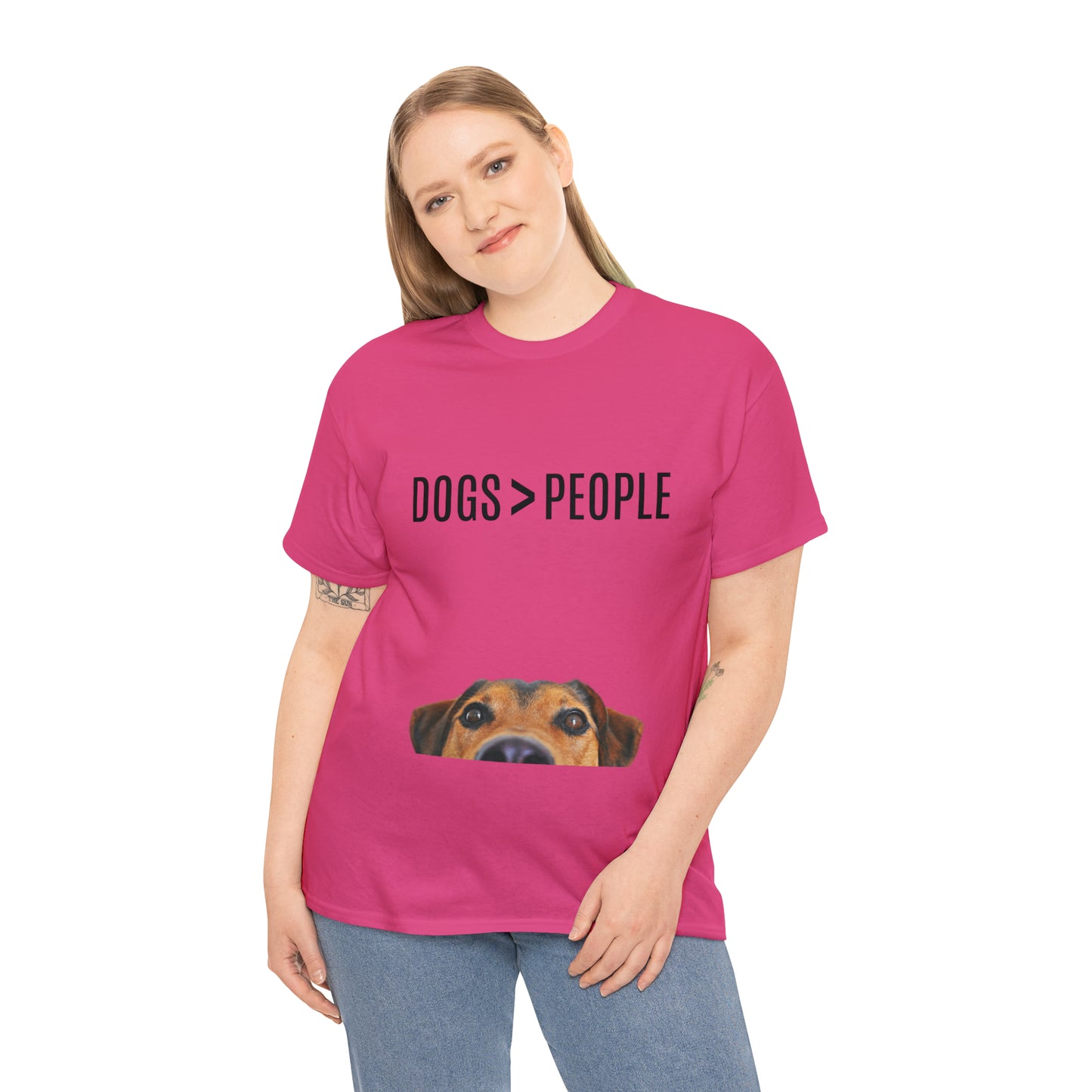 Dogs>People - Unisex Heavy Cotton Tee