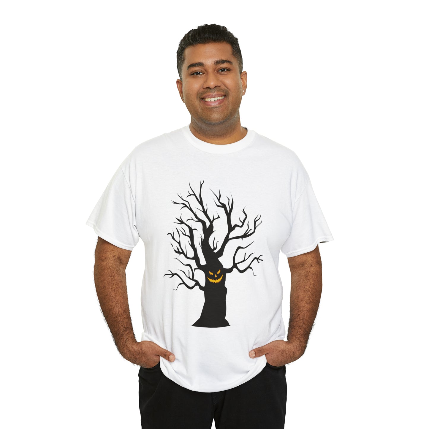 Halloween Scary Tree 03 - Unisex Heavy Cotton Tee