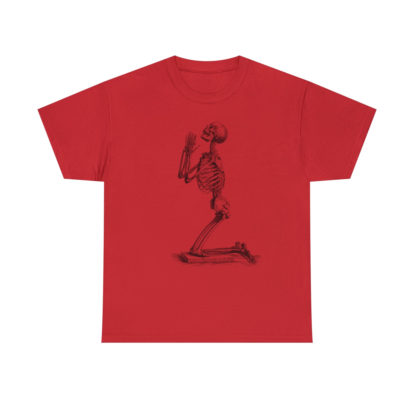 Halloween Praying Skeleton - Unisex Heavy Cotton Tee