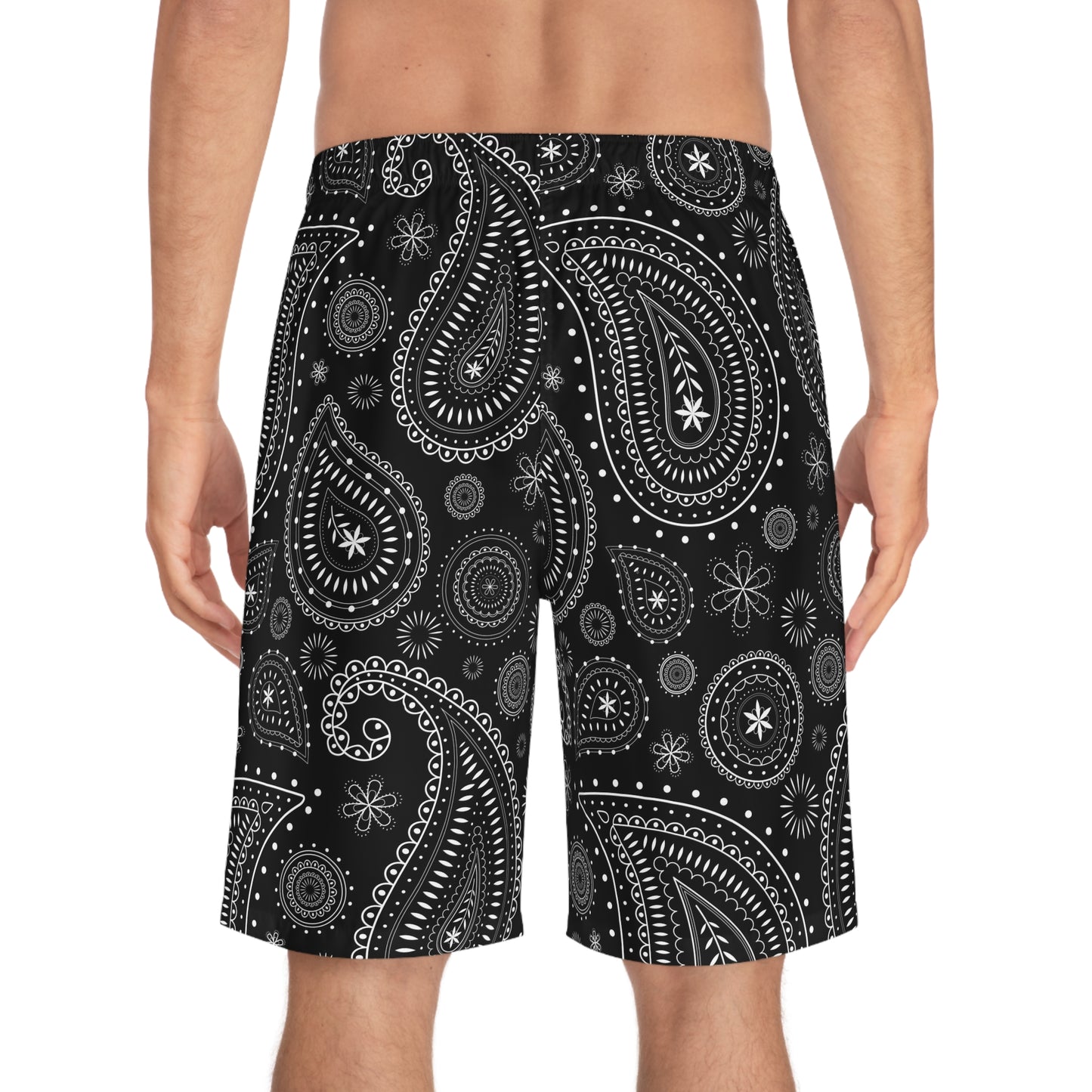 Black Bandana Men's Board Shorts (AOP)