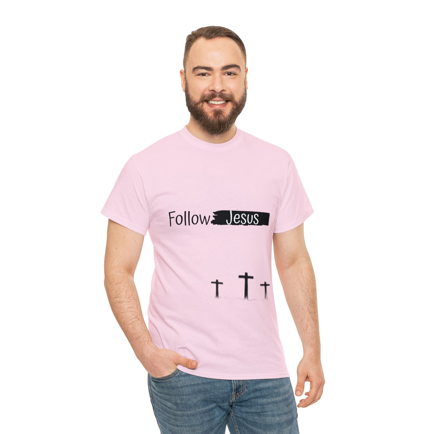 Follow Jesus01 Christian tshirt - Unisex Heavy Cotton Tee
