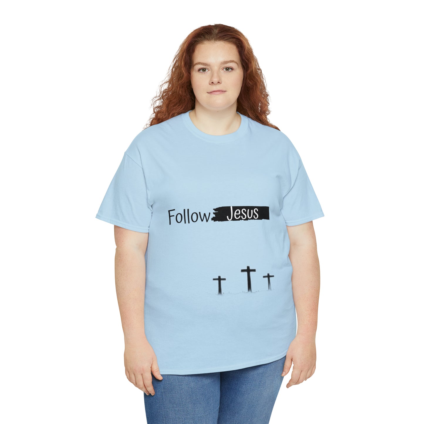 Follow Jesus01 Christian tshirt - Unisex Heavy Cotton Tee