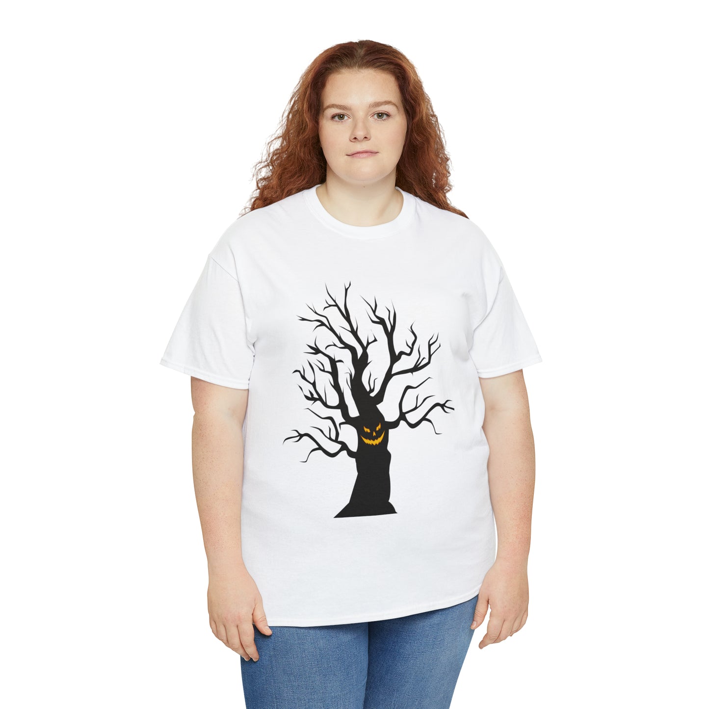 Halloween Scary Tree 03 - Unisex Heavy Cotton Tee