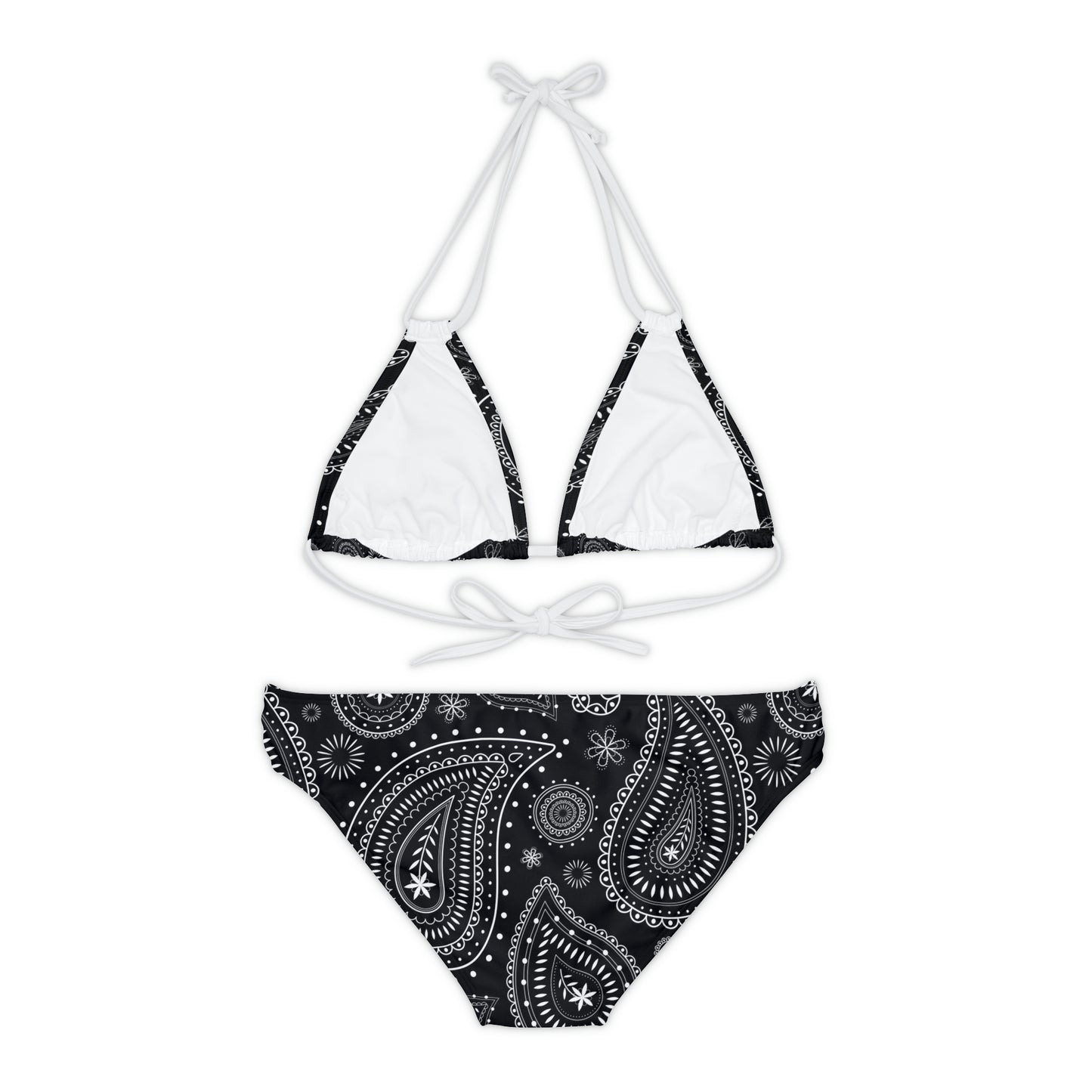 Paisley Black #2 - Strappy Bikini Set (AOP)