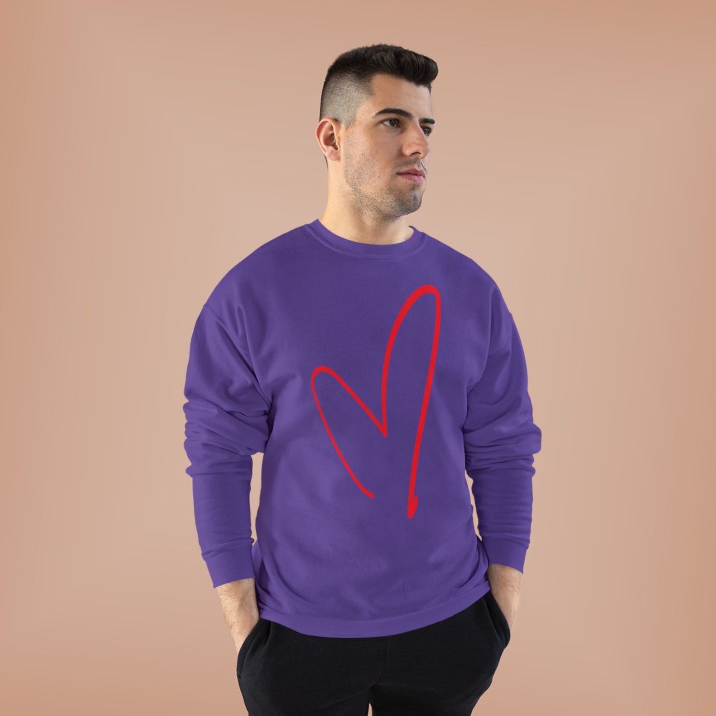 Big Heart Valentines Day - Unisex EcoSmart® Crewneck Sweatshirt