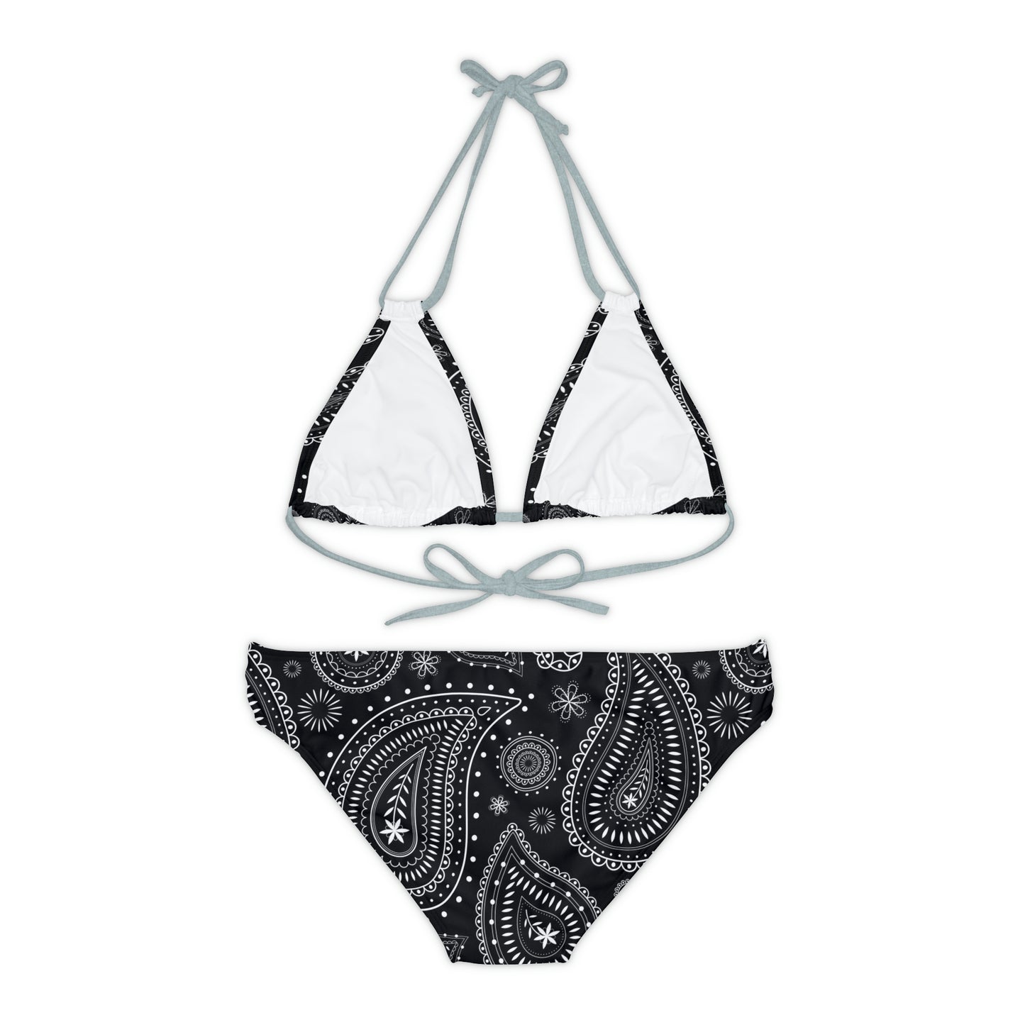 Paisley Black #2 - Strappy Bikini Set (AOP)