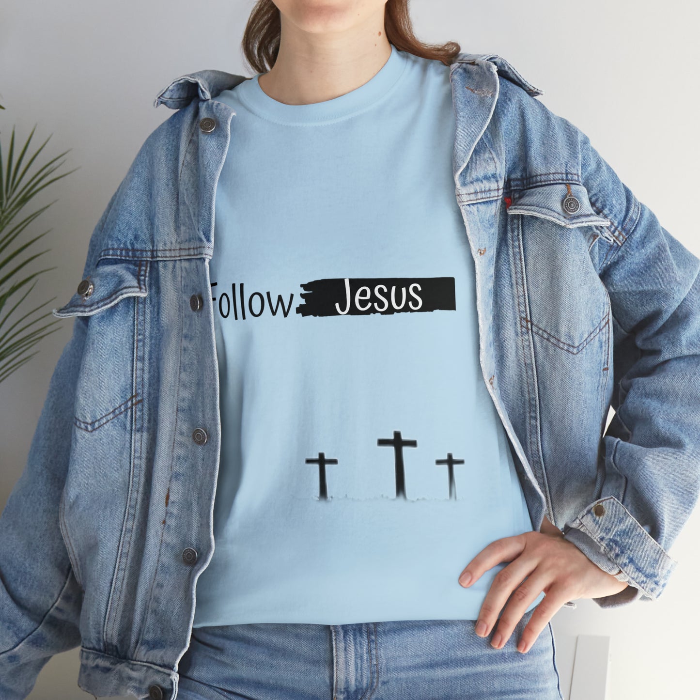 Follow Jesus01 Christian tshirt - Unisex Heavy Cotton Tee
