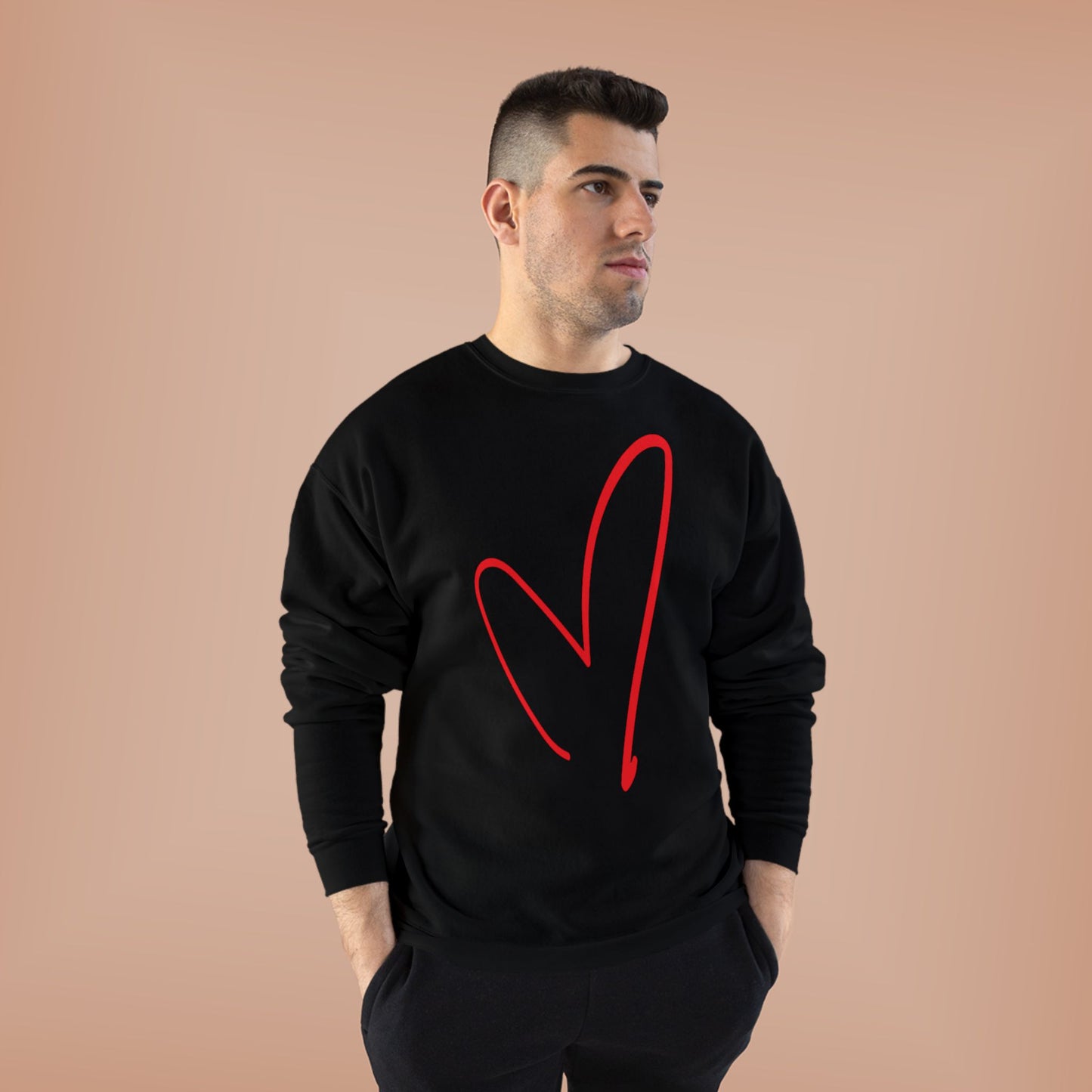 Big Heart Valentines Day - Unisex EcoSmart® Crewneck Sweatshirt