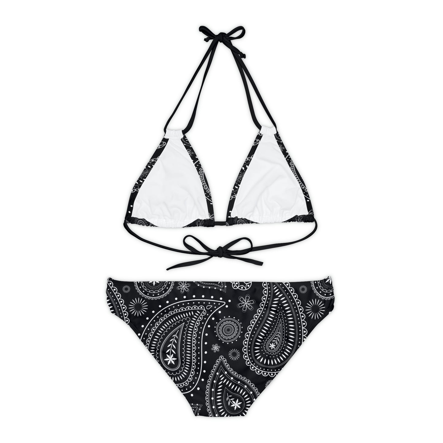 Paisley Black #2 - Strappy Bikini Set (AOP)